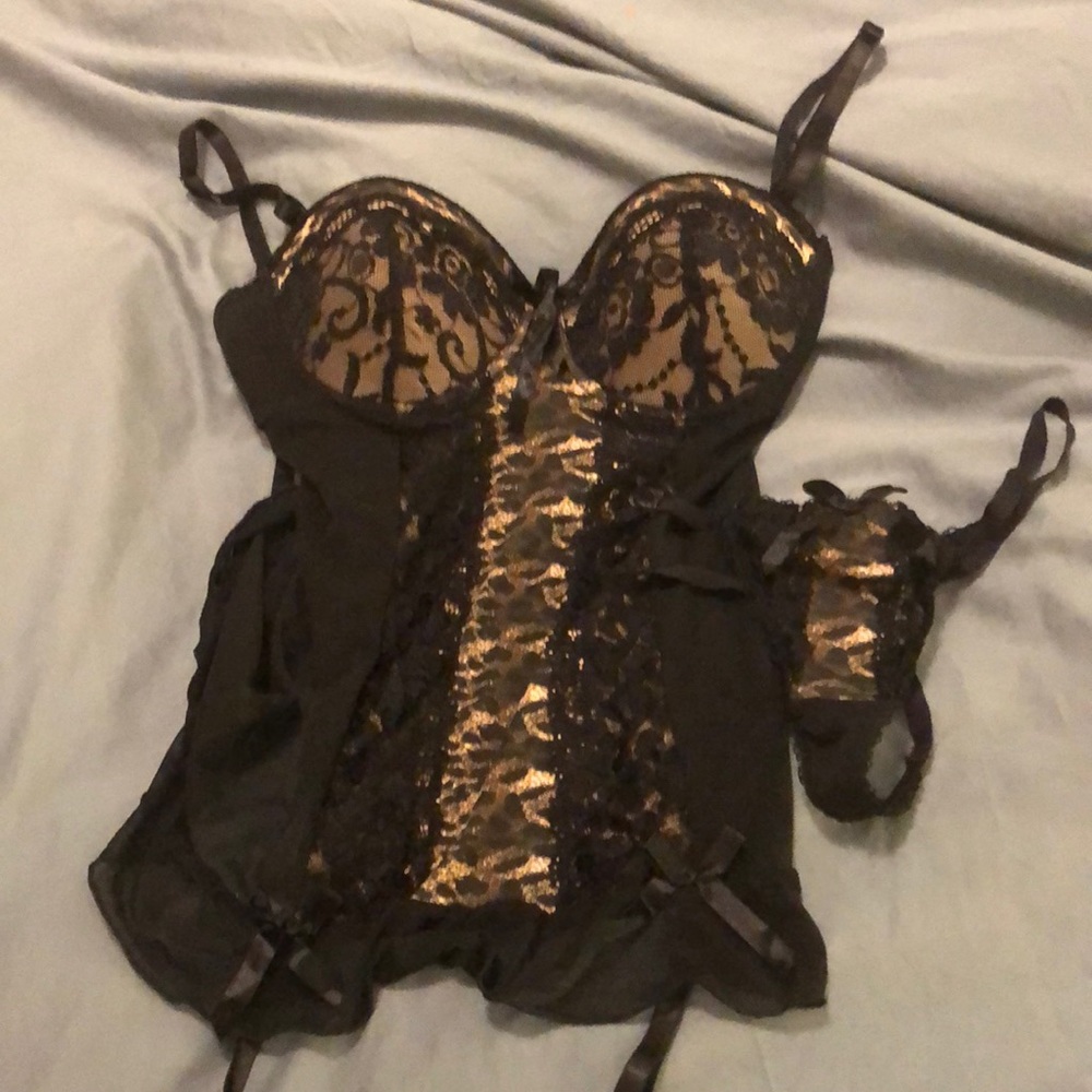Hot Kiss Intimates black and leopard print lingerie Small/Med